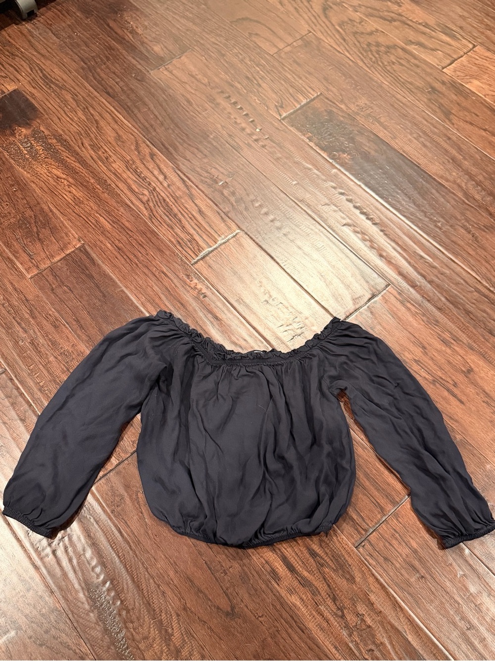 Brandy Melville Black Off-Shoulder Long Sleeve Top